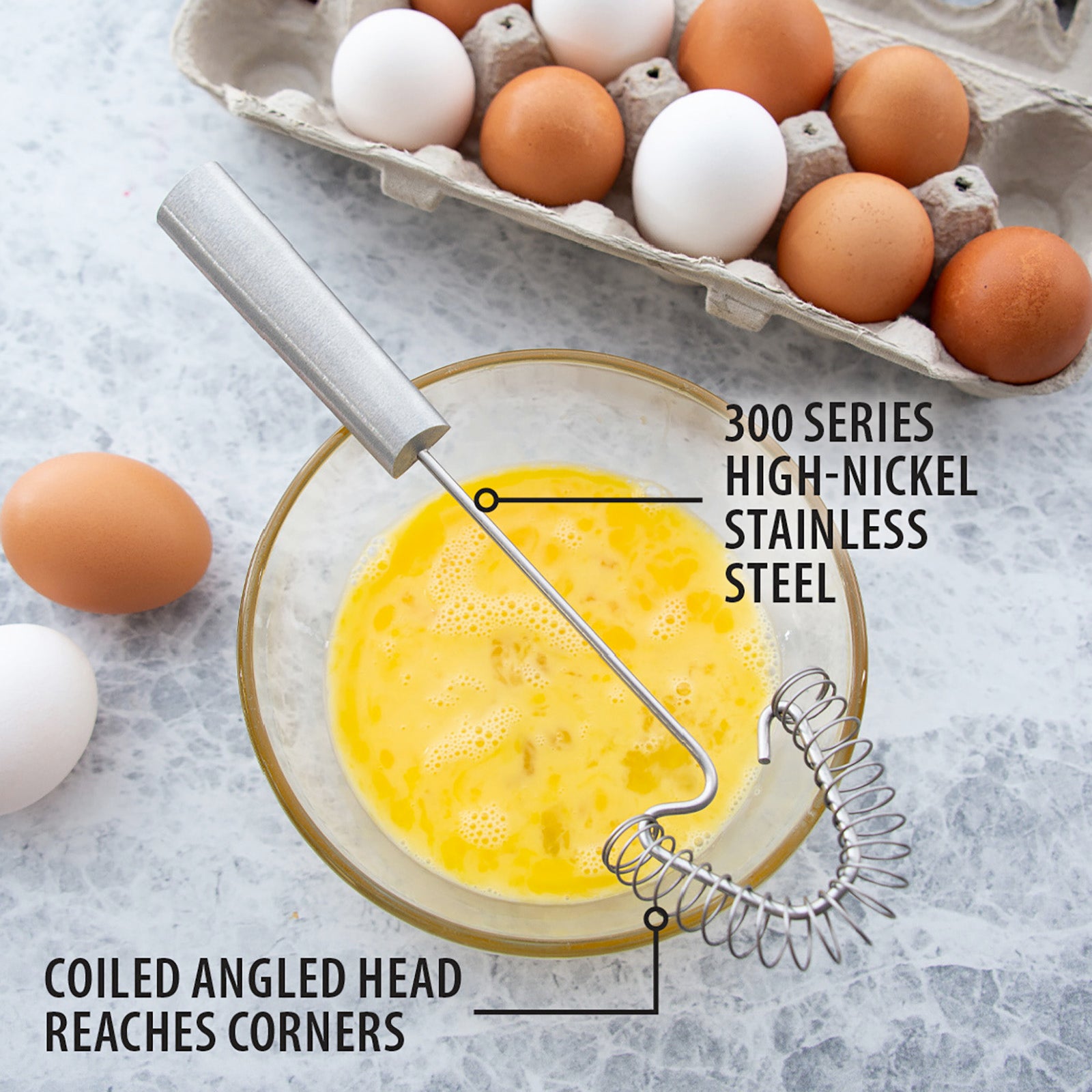 Rada Cutlery Handi-Stir Whisk with Spring Face, Aluminum Handle