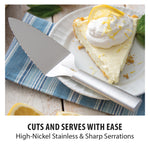 Rada Cutlery Serrated Pie Server Stainless Steel Face, Aluminum Handle