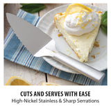 Rada Cutlery Serrated Pie Server Stainless Steel Face, Aluminum Handle
