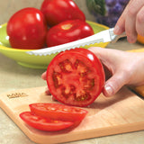 Rada Cutlery 5-Inch Tomato Slicer Stainless Steel Serrated Blade, Aluminum Handle