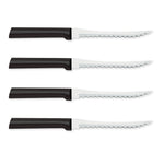 Rada Cutlery 5-Inch Tomato Slicer Stainless Steel Serrated Blade, Set of 4, Silver Handles