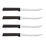 Rada Cutlery 5-Inch Tomato Slicer Stainless Steel Serrated Blade, Set of 4, Silver Handles