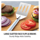 Rada Cutlery Turnover Large Faced Slotted Turner Spatula, Aluminum Handle
