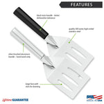 Rada Cutlery Turnover Large Faced Slotted Turner Spatula, Aluminum Handle