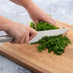 Rada Cutlery 8.5-Inch French Chef Knife, 5.25 Inch Chef's Dicer Knife, Silver Handles & Quick Edge Knife Sharpener