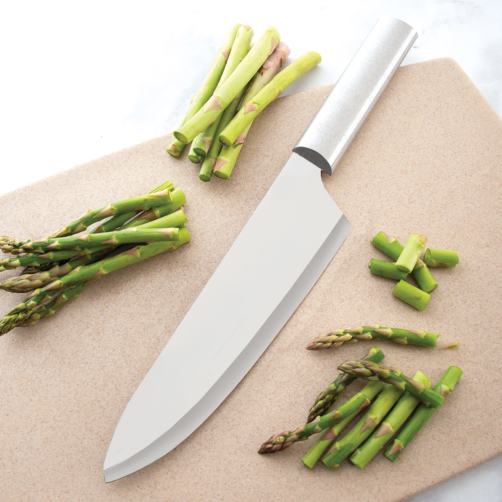Rada Cutlery 8.5-Inch French Chef Knife Set of 2, Silver Handles & Quick Edge Knife Sharpener