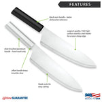 Rada Cutlery 8.5-Inch French Chef Knife Set of 2, Silver Handles & Quick Edge Knife Sharpener