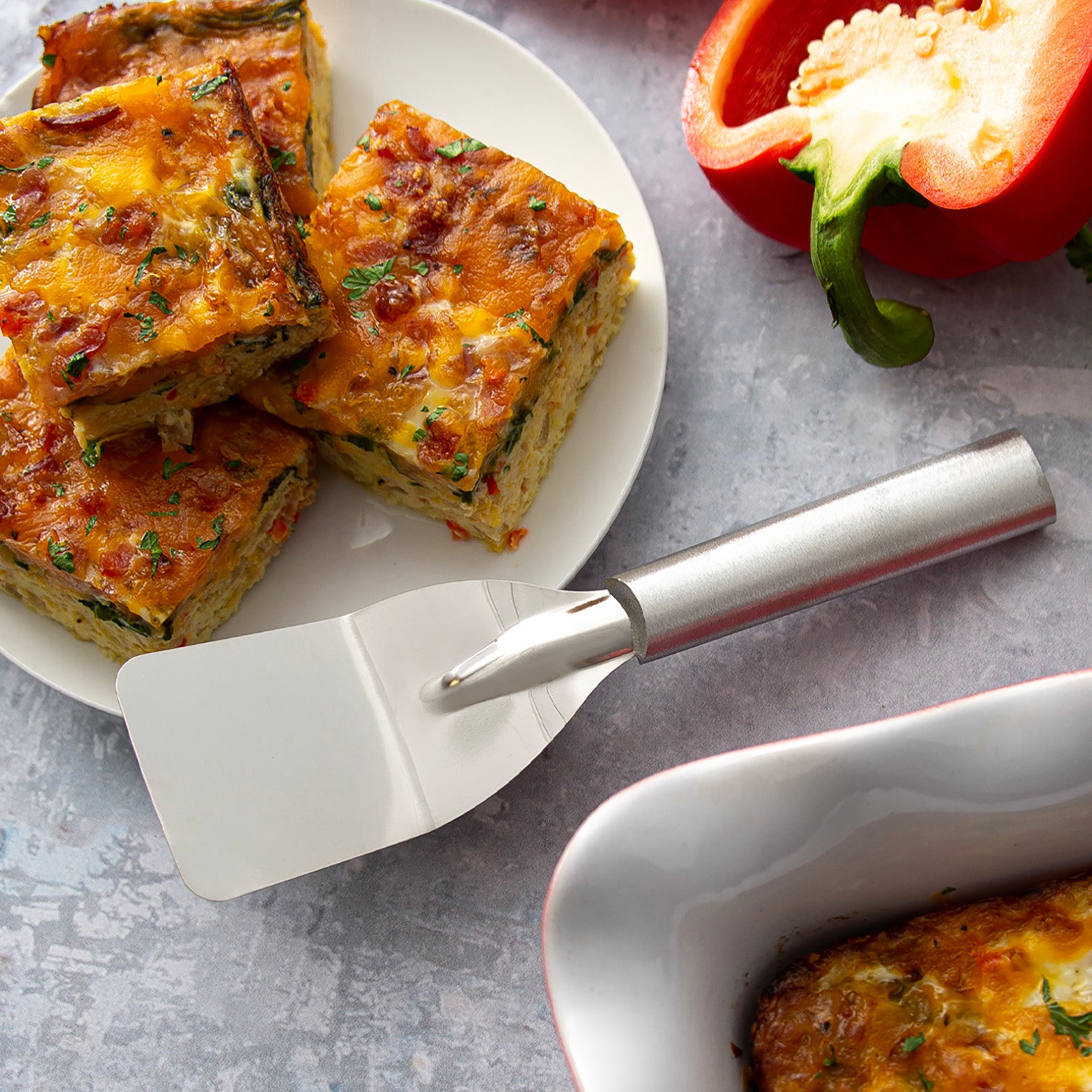 Rada Cutlery 2-Inch Mini Server Solid Turner Spatula & 3.375-Inch Slotted Turner Spatula, Silver Handles