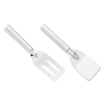 Rada Cutlery 2-Inch Mini Server Solid Turner Spatula & 3.375-Inch Slotted Turner Spatula, Silver Handles