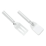 Rada Cutlery 2-Inch Mini Server Solid Turner Spatula & 3.375-Inch Slotted Turner Spatula, Silver Handles