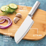 Rada Cutlery 6.25-Inch Cook's Knife Stainless Steel Straight Blade, Aluminum Handle