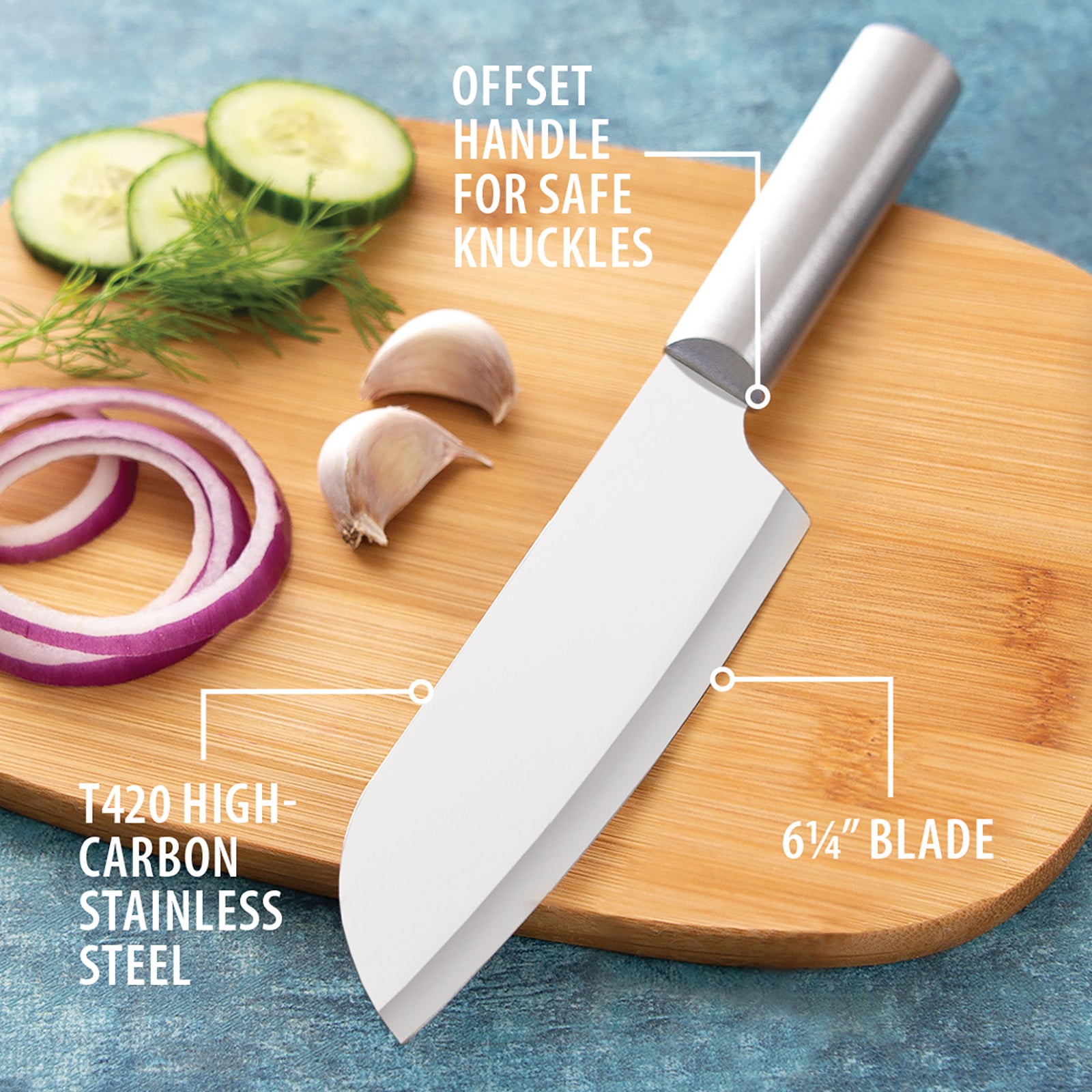 Rada Cutlery 6.25-Inch Cook's Knife Stainless Steel Straight Blade, Aluminum Handle