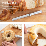 Rada Cutlery 6-Inch Bread Knife Stainless Steel Serrated Blade, Aluminum Handle