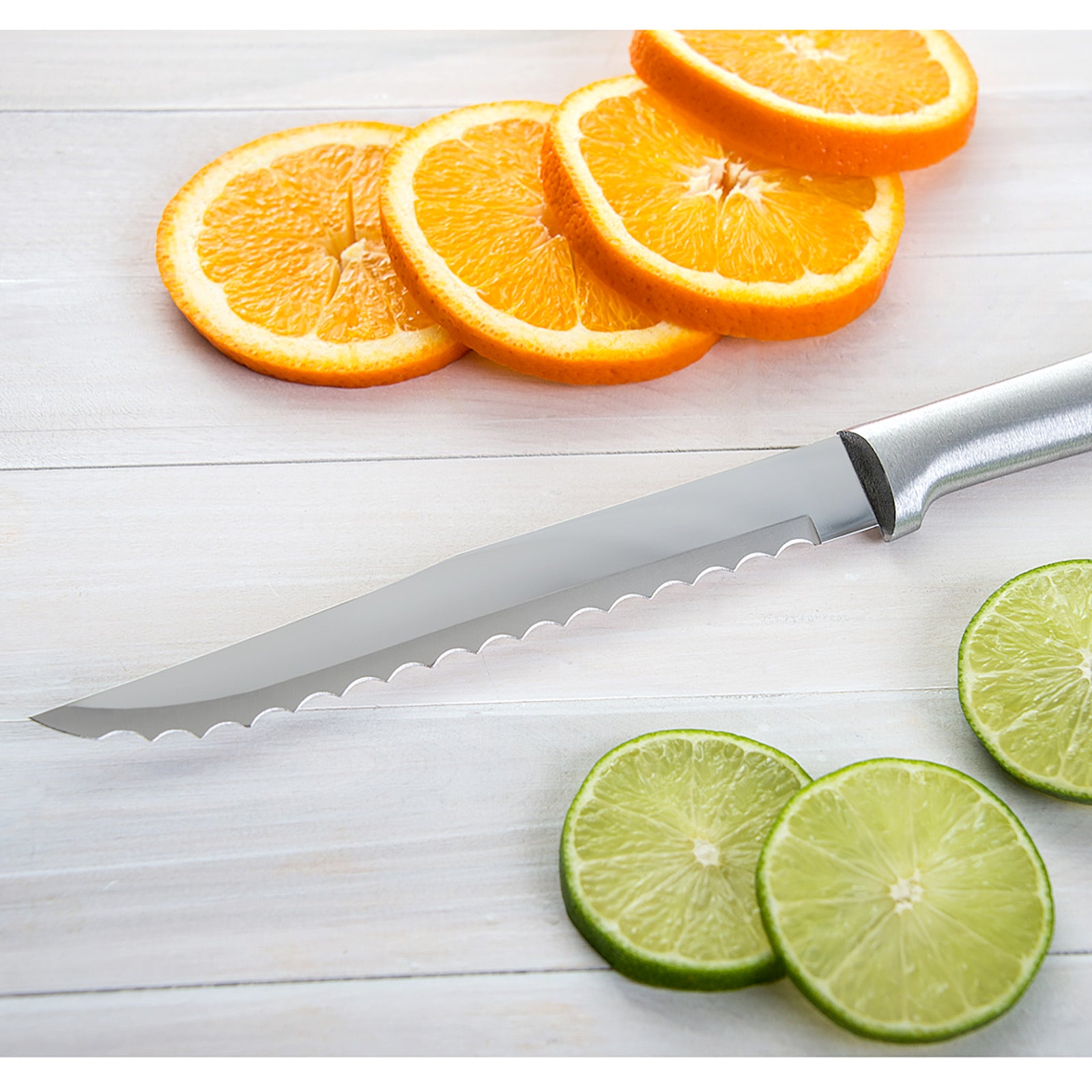 Rada Cutlery 7-Inch Serrated Slicer Stainless Steel Blade, Aluminum Handle