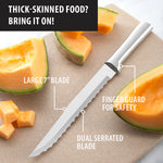 Rada Cutlery 7-Inch Serrated Slicer Stainless Steel Blade, Aluminum Handle