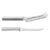 Rada Cutlery 5.25-Inch Cheese Knife & 5-Inch Tomato Slicer, Stainless Steel Serrated Blades