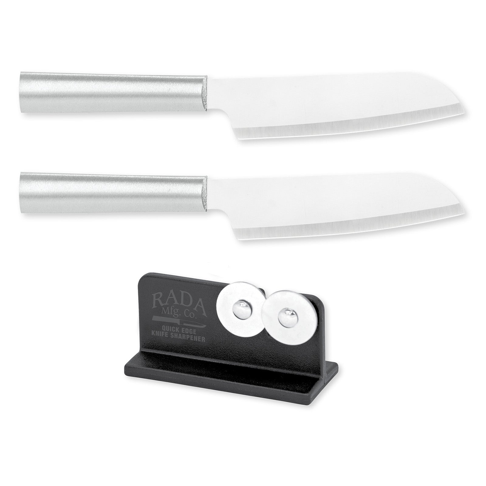 Rada Cutlery 4.75-Inch Cook's Utility Knife Set of 2 & Quick Edge Knife Sharpener