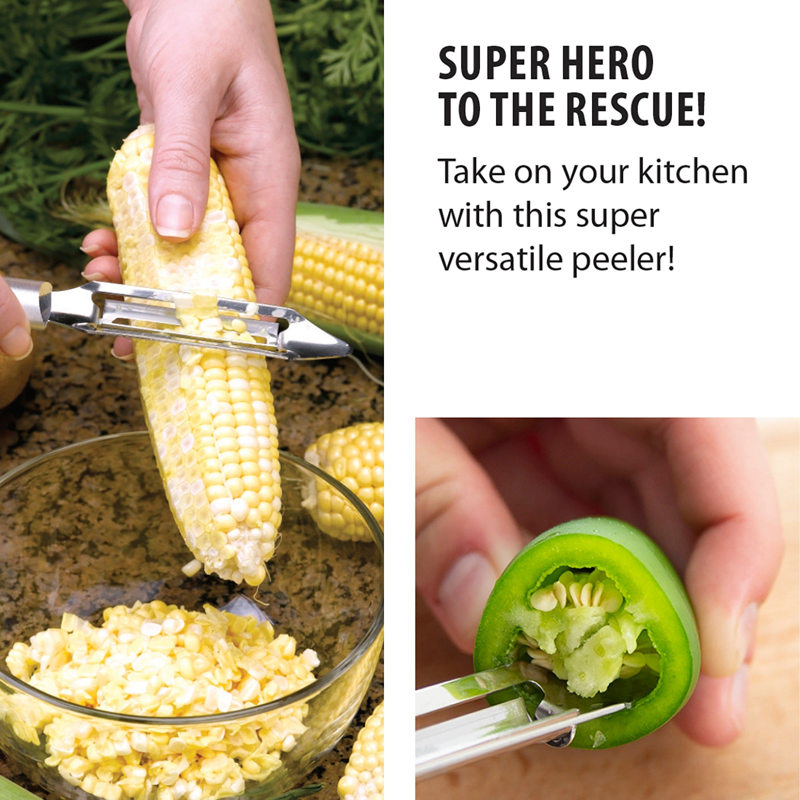 Rada Cutlery 2-Inch Deluxe Vegetable Peeler with Straight Blade, Aluminum Handle