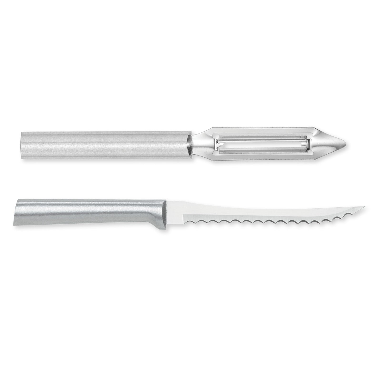 Rada Cutlery 2-Inch Deluxe Vegetable Peeler & 5-Inch Tomato Slicer Stainless Steel Serrated Blade