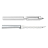 Rada Cutlery 2-Inch Deluxe Vegetable Peeler & 5-Inch Tomato Slicer Stainless Steel Serrated Blade, Silver Handles