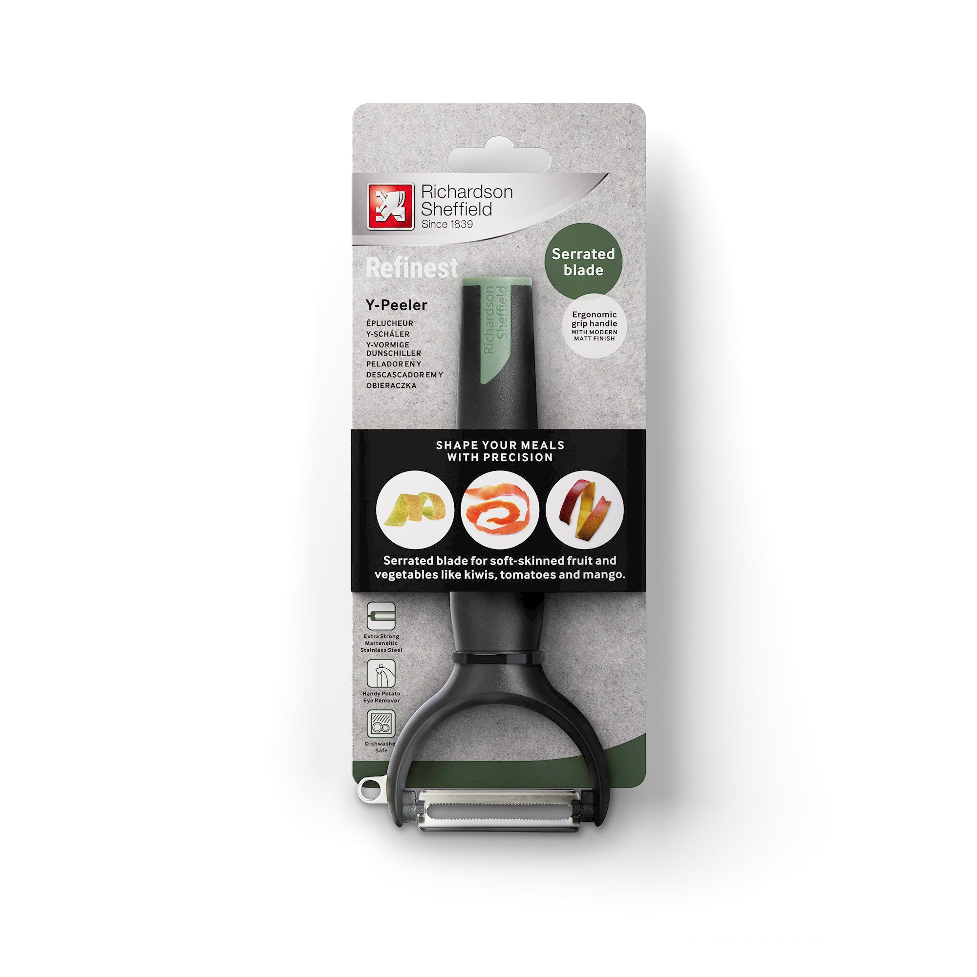 Richardson Sheffield Refinest Y-Peeler, Serrated, 6.5-Inch, Stainless Steel