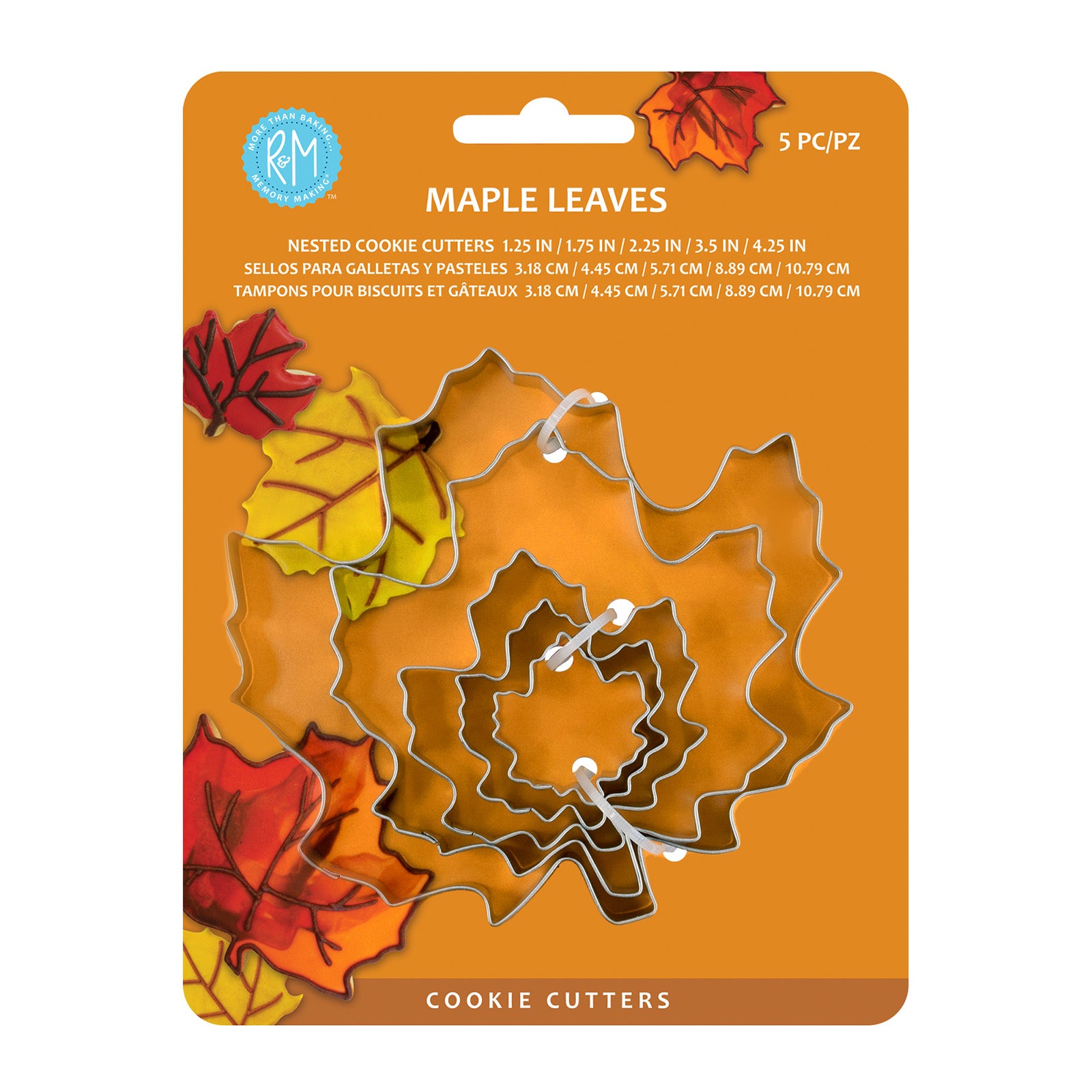 R&M International Maple Leaf 3 Piece Cookie Cutter Set