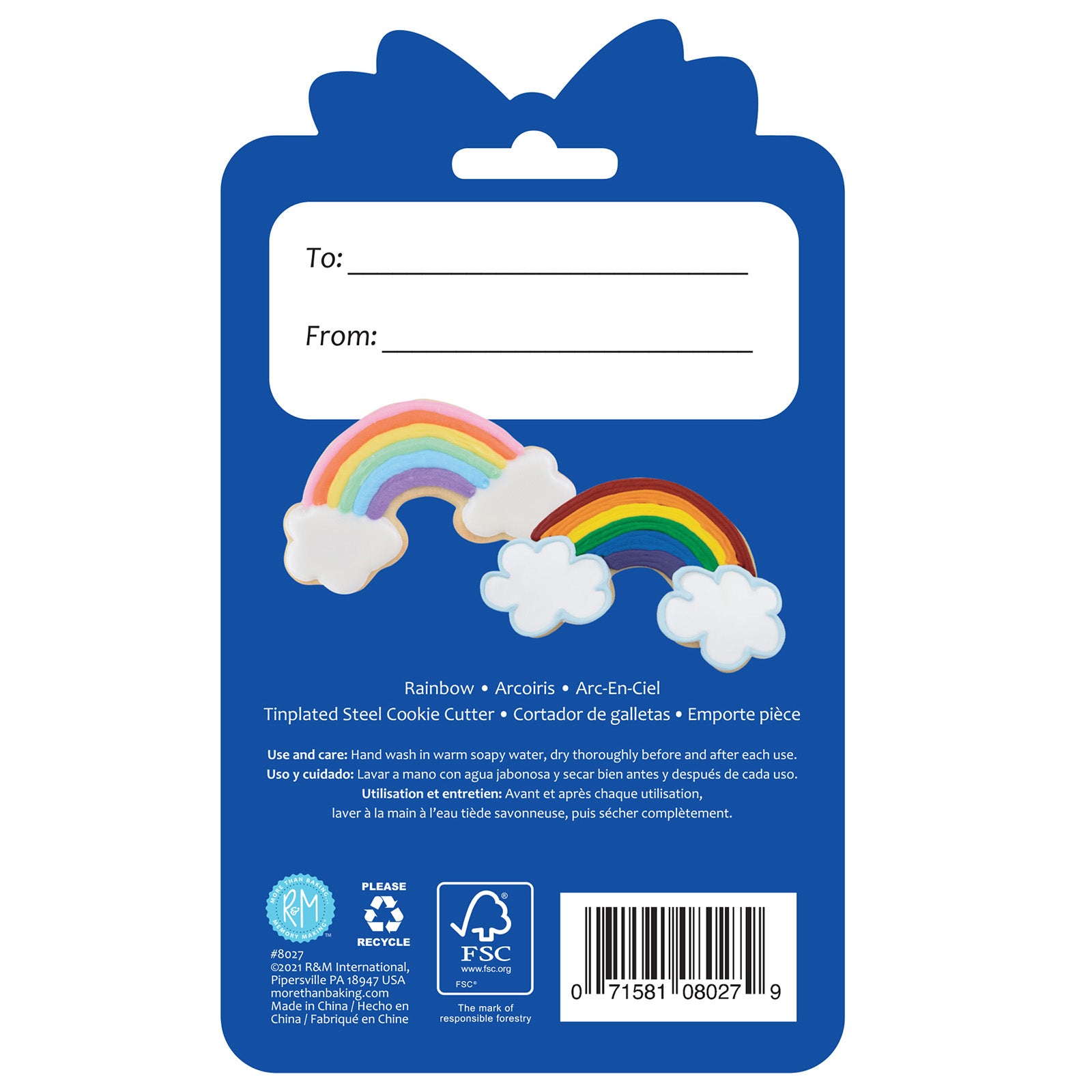 R&M International Rainbow Cookie Cutter, 4.75 Inch