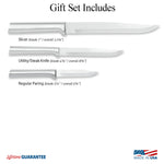 Rada 3 Piece Housewarming Knife Gift Set, Silver Handles