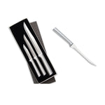 Rada 3 Piece Housewarming Knife Gift Set & 5-Inch Tomato Slicer Stainless Steel Serrated Blade, Silver Handles