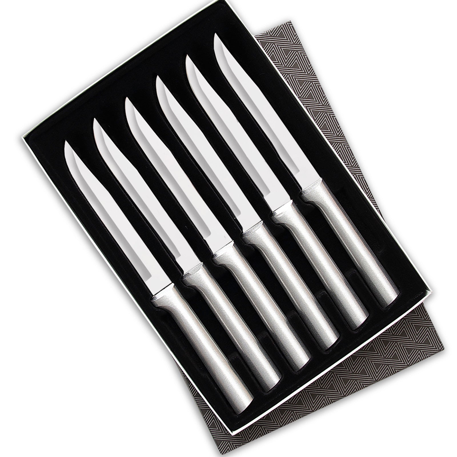 Rada 6 Piece Steak Knife Set in Gift Box, Silver Handles