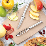 Rada 2-Piece Pare & Peel Knife Set with Gift Box, Silver Handles