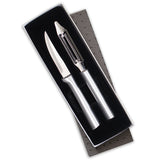 Rada 2-Piece Pare & Peel Knife Set with Gift Box, Silver Handles
