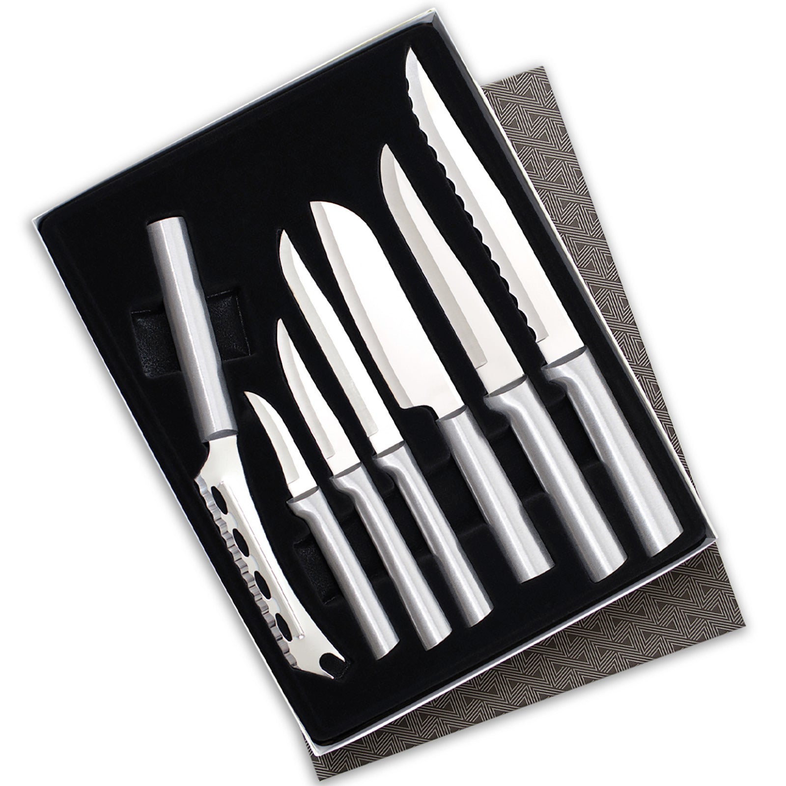Rada 7 Piece Starter Knife Set Part 2 with Gift Box, Silver Handles
