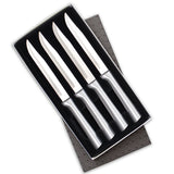 Rada 4 Piece Steak Knives Set with Gift Box, Silver Handles