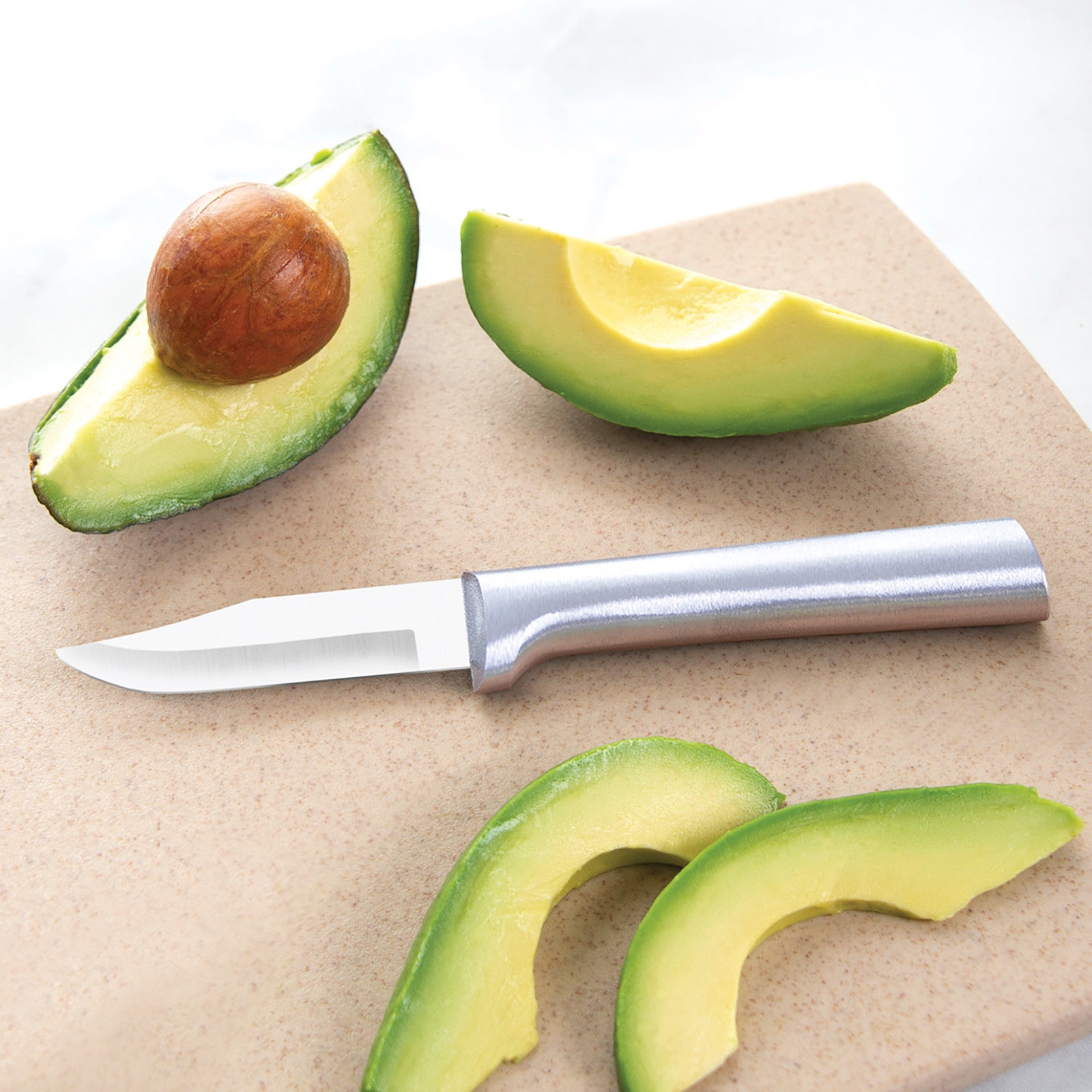 Rada 3 Piece Kitchen Basics Knife Set with Gift Box, Silver Handles