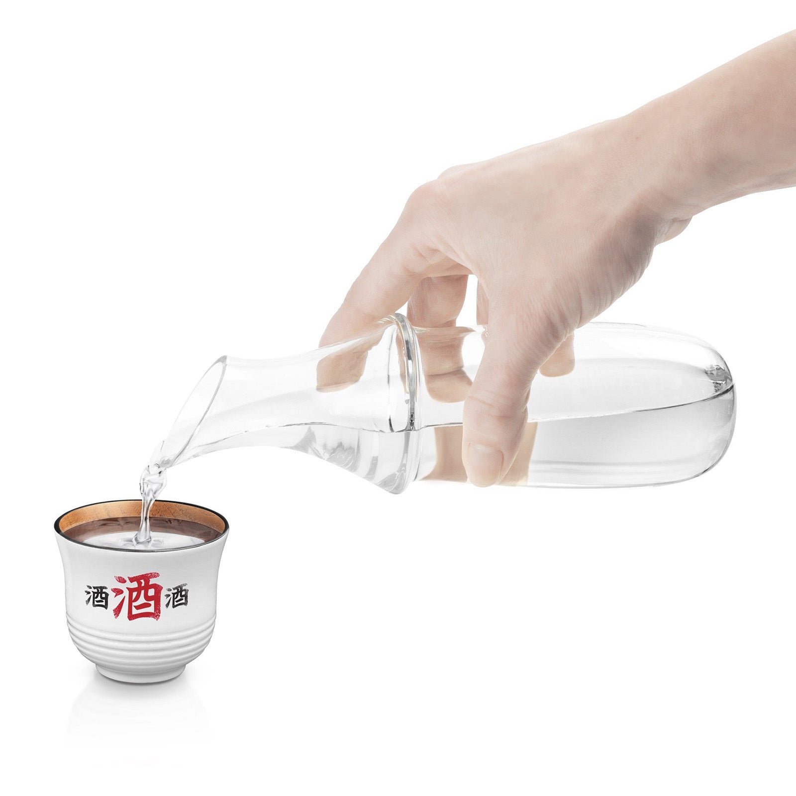Final Touch Sake Decanter Set - Frosted White