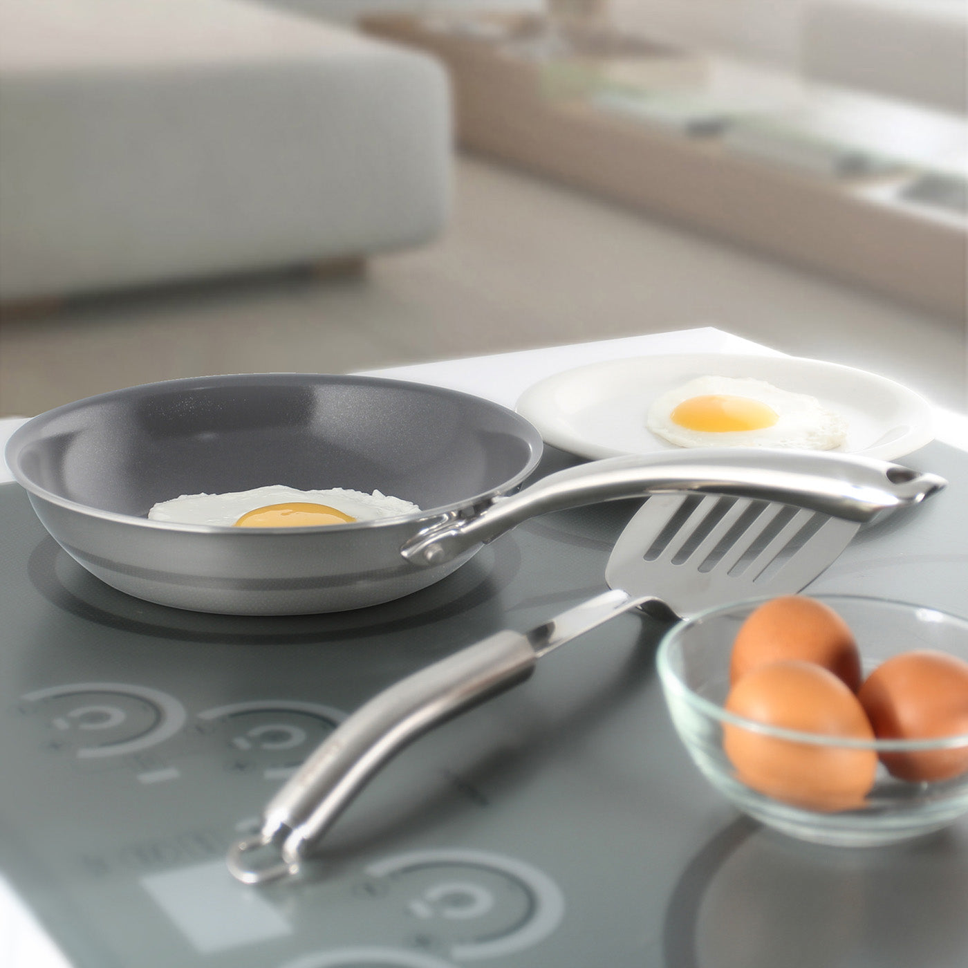Chantal 3.Clad 8-Inch Fry Pan w/ Fusion Ti Nonstick Ceramic Coating