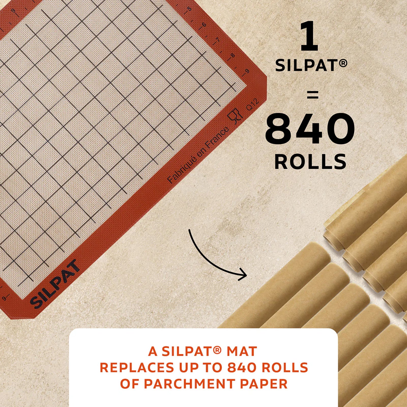 Silpat Premium Non-Stick Half Sheet Size Silicone Gridded Baking Mat, 11-5/8 x 16-1/2