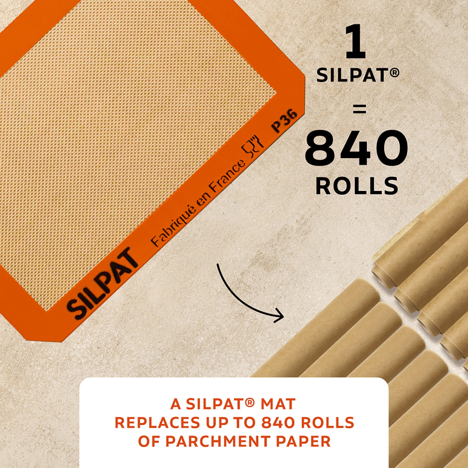 Silpat Premium Non-Stick Silicone Jelly Roll Baking Mat, 8-1/2 x 13-1/2