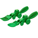 Constructive Eating Set of 2 Tractor Utensils for Kids and Toddlers, Green and Orange, 2 Pack