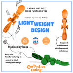 Constructive Eating Set of 2 Tractor Utensils for Kids and Toddlers, Orange, 1 Pack