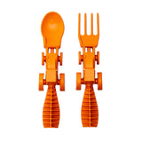 Constructive Eating Set of 2 Tractor Utensils for Kids and Toddlers, Orange, 1 Pack