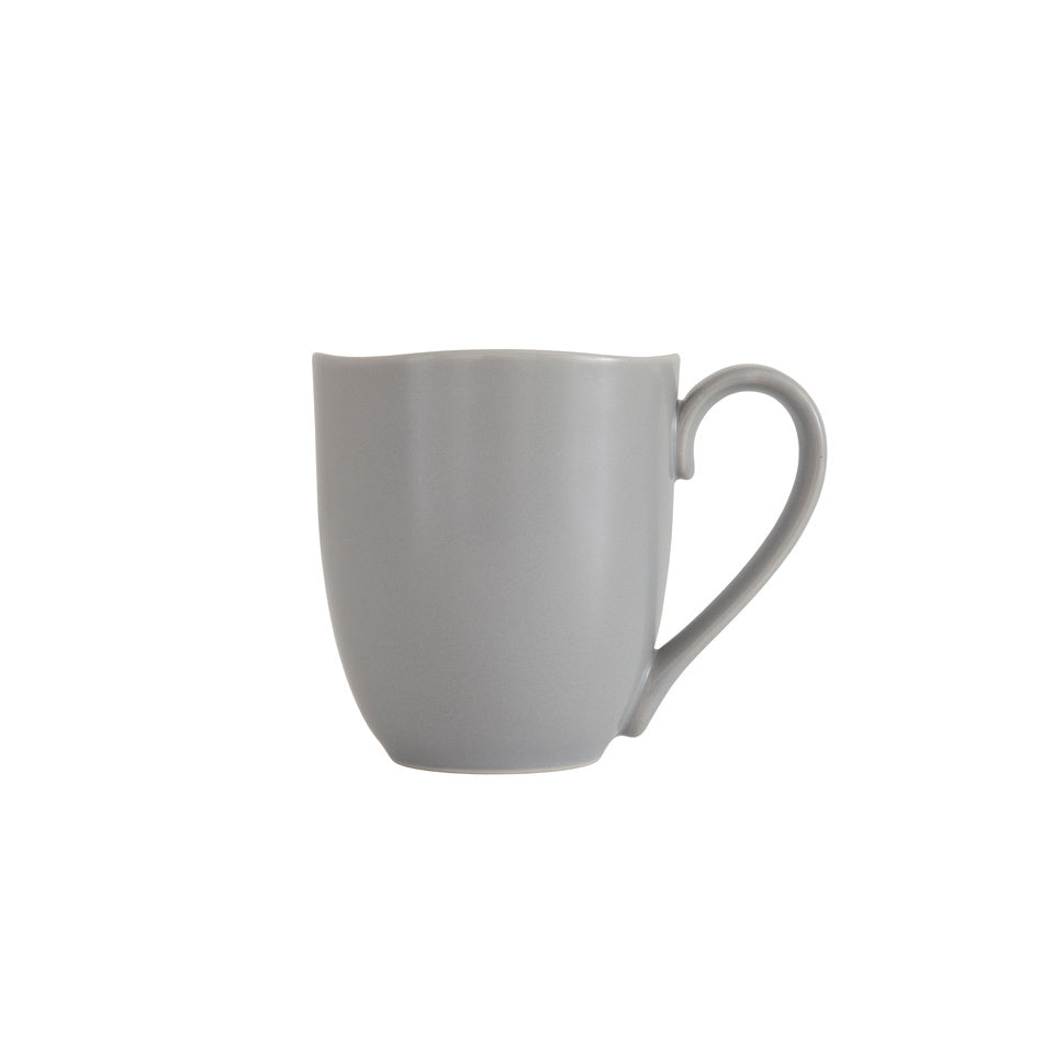 Fortessa Vitraluxe Dinnerware Heirloom Tapered Mug, 11.5 ounce, Set of 4, Smoke