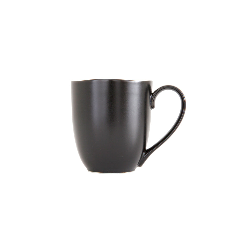 Fortessa Vitraluxe Dinnerware Heirloom Tapered Mug, 11.5 ounce, Set of 4, Charcoal