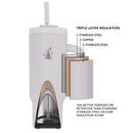 SUBZERO® CHILL’N 40 Ounce Chai Tumbler with Straw and Handle, Copper Lined Stainless Steel, Vacuum Insulated