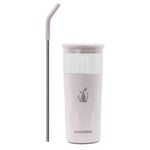 SUBZERO® Iced 22 Ounce Chai Tumbler with Glass Inner and Straw, Copper Lined Stainless Steel, Vacuum Insulated