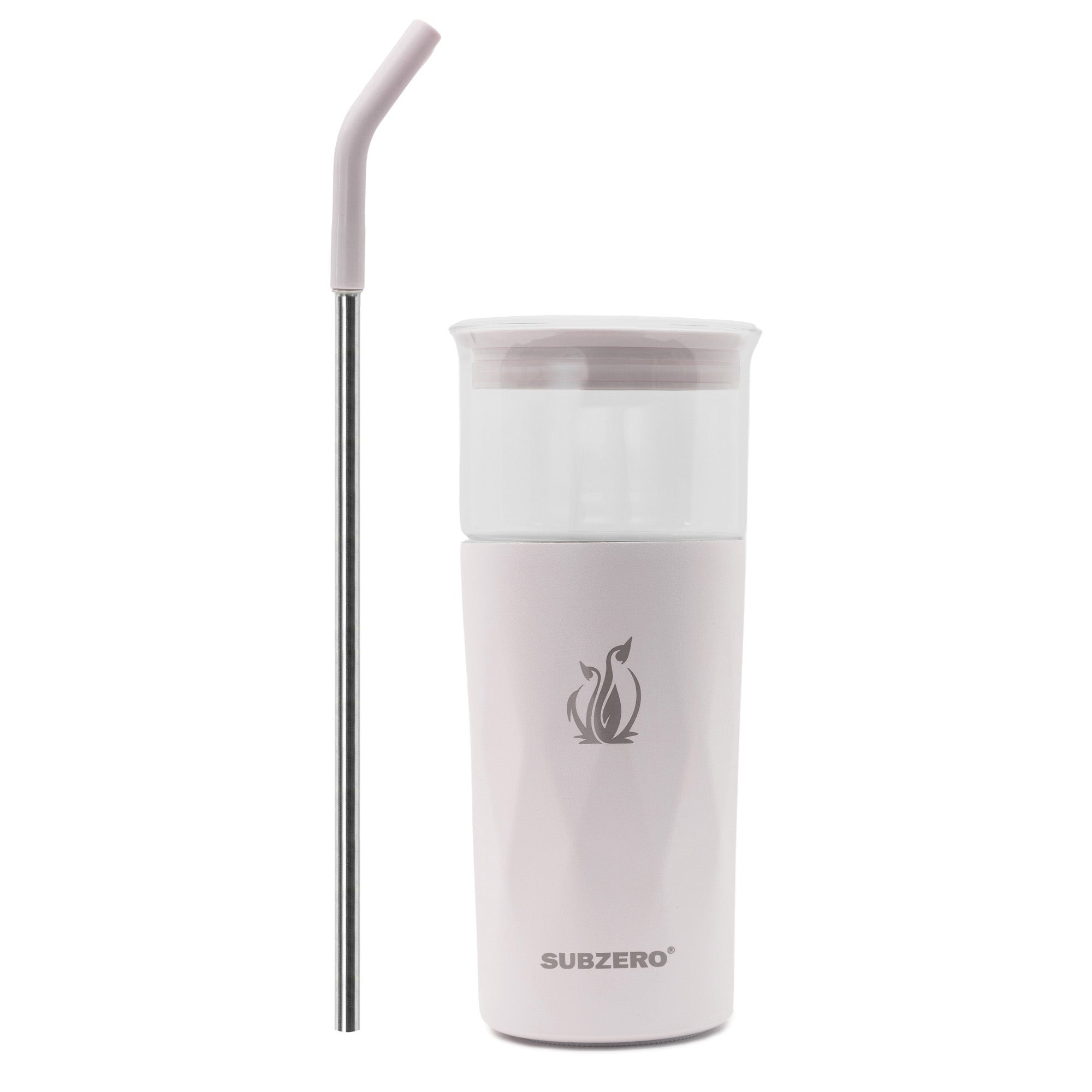 SUBZERO® Iced 22 Ounce Chai Tumbler with Glass Inner and Straw, Copper Lined Stainless Steel, Vacuum Insulated