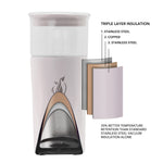 SUBZERO® Iced 22 Ounce Chai Tumbler with Glass Inner and Straw, Copper Lined Stainless Steel, Vacuum Insulated