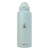 SUBZERO® DUO 64 Ounce Matcha Water Bottle with Straw and Flip Up Handle, Copper Lined Stainless Steel, Leak Proof