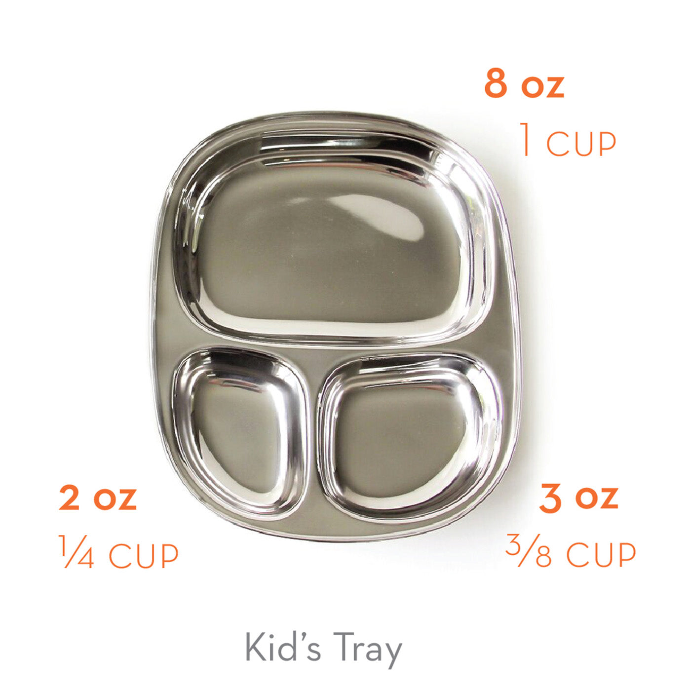 ECOlunchbox Divided Kid's Tray, Stainless Steel